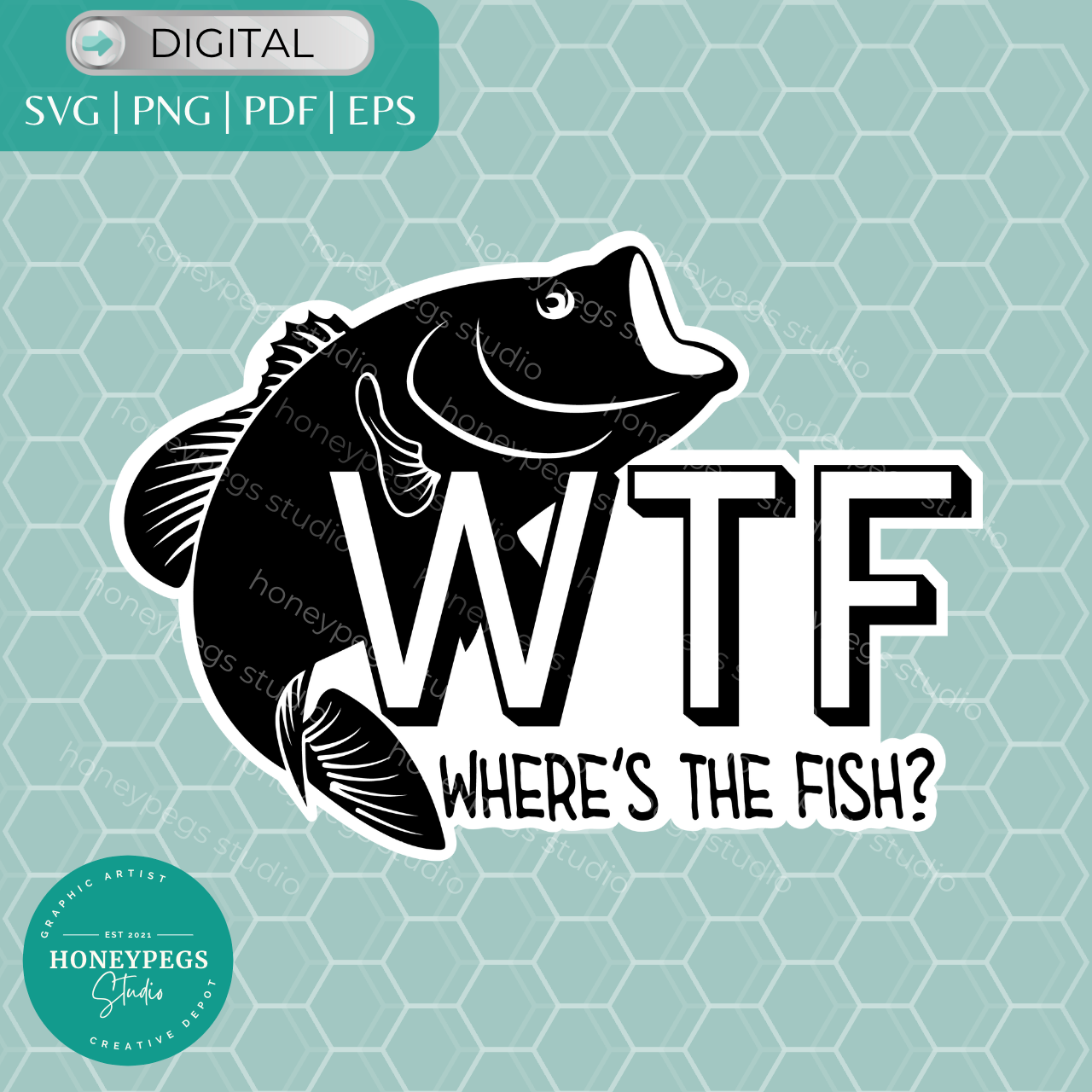 WTF Where's The Fish? SVG Cricut Cut File – Honeypegs Studio