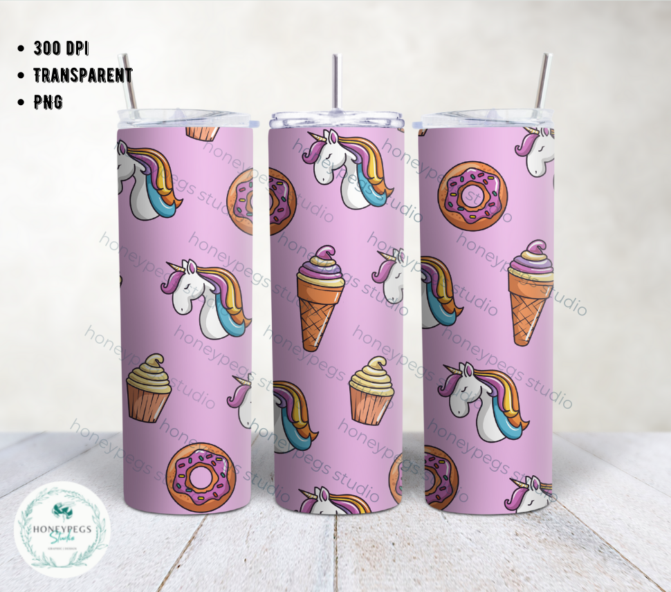 Personalized Unicorn Tumbler - Skinny Tumbler With Straw