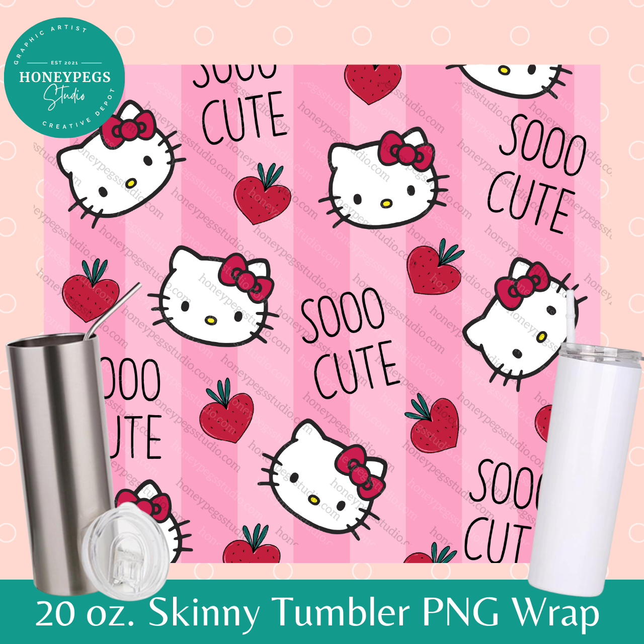 Pink Tumbler Wrap. Girly Tumbler Sublimation Wrap